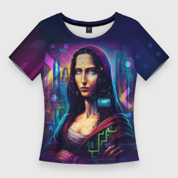 Женская футболка 3D Slim Cyberpunk Mona Lisa