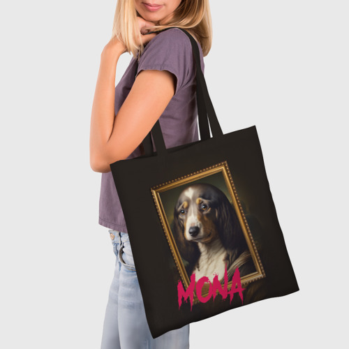 Шоппер 3D с принтом Dog Mona Lisa, фото на моделе #1