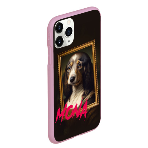 Чехол для iPhone 11 Pro Max матовый Dog Mona Lisa, цвет розовый - фото 3