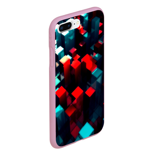 Чехол для iPhone 7Plus/8 Plus матовый с принтом Digital abstract cube, вид сбоку #3