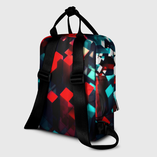 Женский рюкзак 3D с принтом Digital abstract cube, вид сзади #1