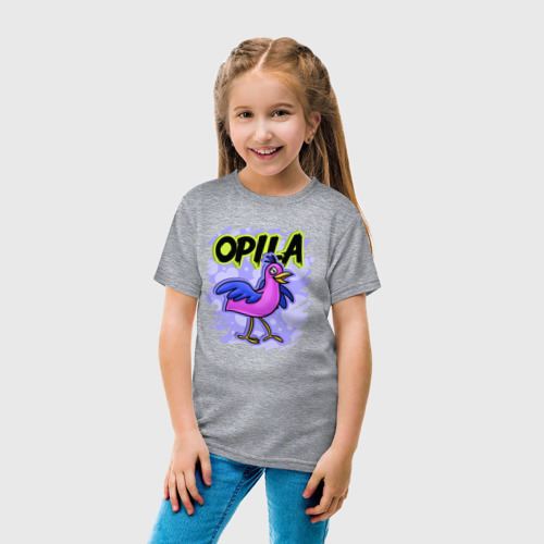 Детская футболка хлопок с принтом Opila Bird, вид сбоку #3