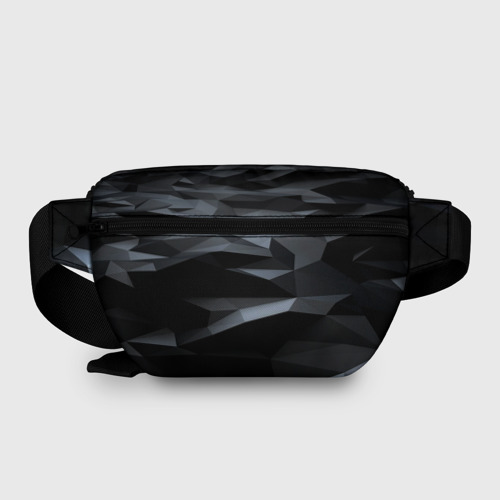 Поясная сумка 3D с принтом Хромированные осколки броня, вид сзади #1