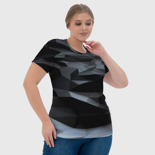 Женская футболка 3D с принтом Хромированные осколки броня, фото #4