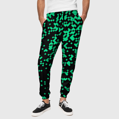 Мужские брюки 3D с принтом Авангардный пиксельный паттерн, вид сбоку #3