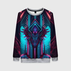 Женский свитшот 3D Кибернетический узор дракона
