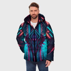Мужская зимняя куртка 3D Кибернетический узор дракона - фото 2