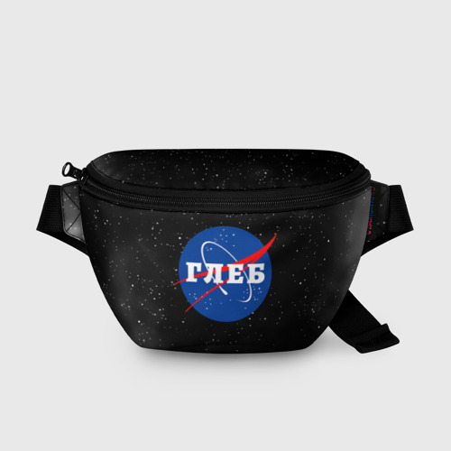 Поясная сумка 3D с принтом Глеб Наса космос, вид спереди #2