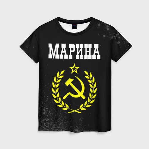 Женская футболка 3D Марина и желтый символ СССР со звездой, цвет 3D печать