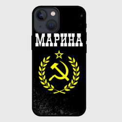 Чехол для iPhone 13 mini Марина и желтый символ СССР со звездой
