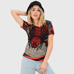 Женская футболка 3D Slim Красный паук - фото 2