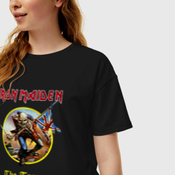 Женская футболка хлопок Oversize The trooper Iron Maiden - фото 2