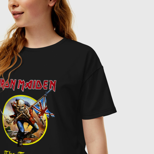 Женская футболка хлопок Oversize The trooper Iron Maiden, цвет черный - фото 3