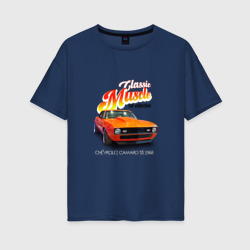 Женская футболка хлопок Oversize Маслкар Chevrolet Camaro SS 1968 года