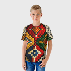 Детская футболка 3D Русский узор крестиком - фото 2