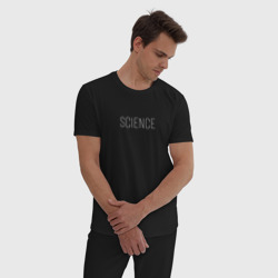 Мужская пижама хлопок Science тонкие буквы - фото 2