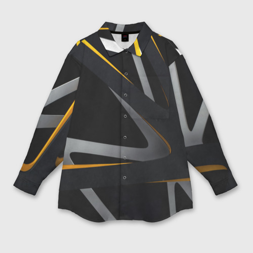 Мужская рубашка oversize 3D с принтом Спортивная геометрия полосы, вид спереди #2