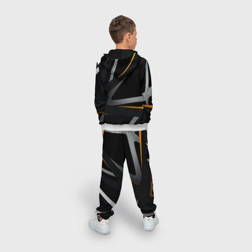 Детский 3D костюм с принтом Спортивная геометрия полосы, вид сзади #2