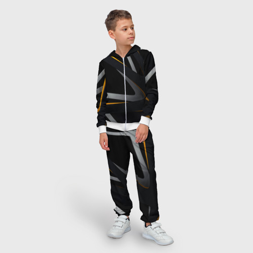 Детский 3D костюм с принтом Спортивная геометрия полосы, фото на моделе #1