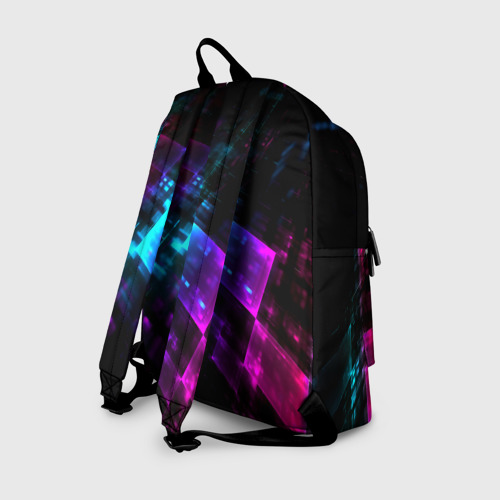 Рюкзак 3D с принтом Неоновый киберпанк, вид сзади #1