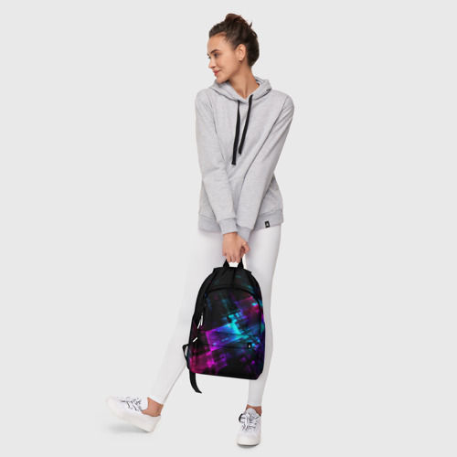 Рюкзак 3D с принтом Неоновый киберпанк, фото #6