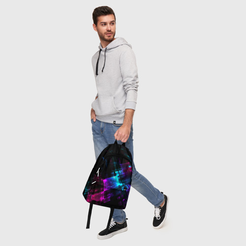 Рюкзак 3D с принтом Неоновый киберпанк, фото #5