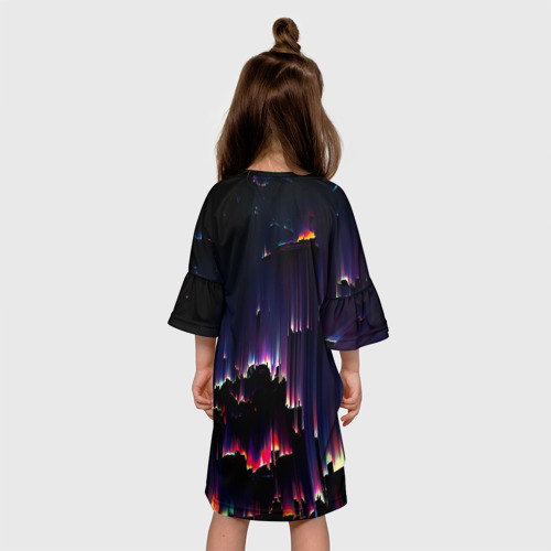 Детское платье 3D с принтом Необо закат, вид сзади #2