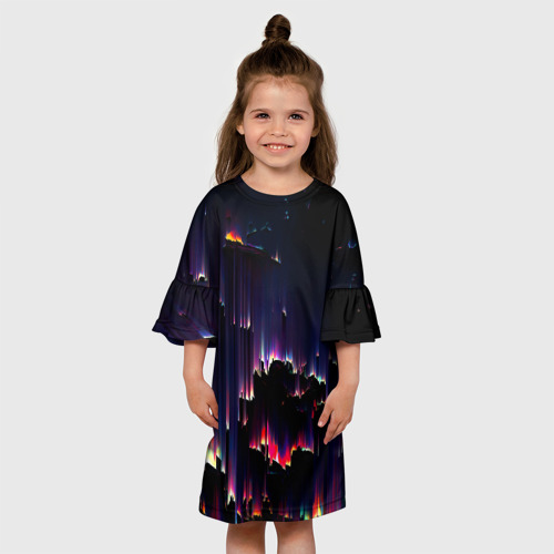 Детское платье 3D с принтом Необо закат, вид сбоку #3