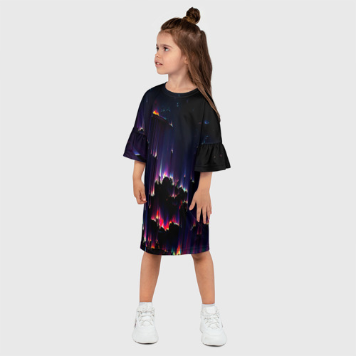 Детское платье 3D с принтом Необо закат, фото на моделе #1