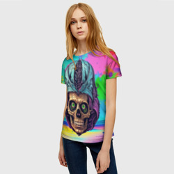 Женская футболка 3D Хипстер скелет - фото 2