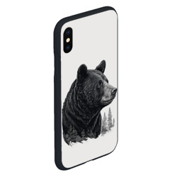 Чехол для iPhone XS Max матовый Нарисованный медведь - фото 2