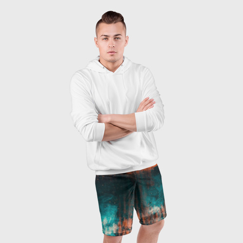 Мужские шорты спортивные с принтом Живописный туман и разные свечения, фото #4
