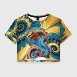 Japanese dragon - tattoo irezumi art – Женская футболка Crop-top 3D с принтом купить