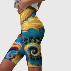 Велосипедки с принтом Japanese dragon - tattoo irezumi art для женщины, вид на модели спереди №3. Цвет основы: белый