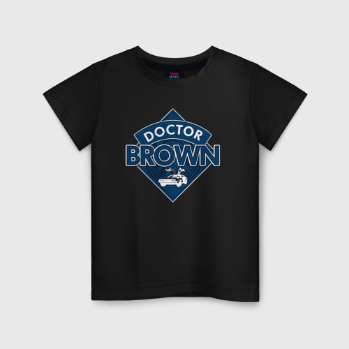 Детская футболка хлопок Doctor Brown, цвет черный