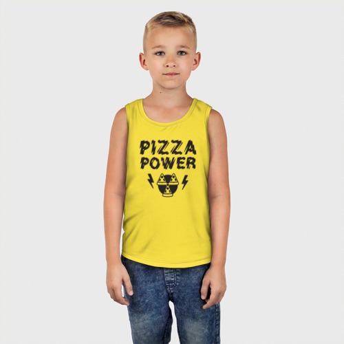 Детская майка хлопок Pizza power, цвет желтый - фото 5