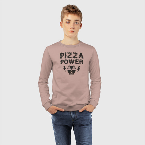 Детский свитшот хлопок с принтом Pizza power, фото #4