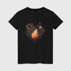 Blooming heart – Женская футболка хлопок с принтом купить со скидкой в -20%