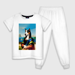 A dog named Gioconda - humorous art – Детская пижама хлопок с принтом купить со скидкой в -9%