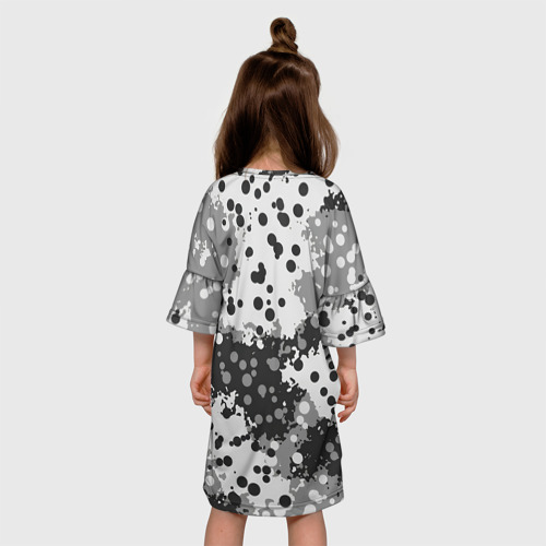 Детское платье 3D с принтом Камуфляж в точку, вид сзади #2