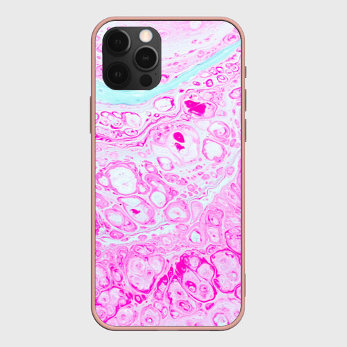 Чехол для iPhone 12 Pro Max с принтом Розовые краски в воде, вид спереди #2