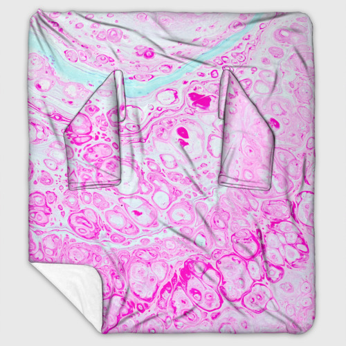 Плед с рукавами с принтом Розовые краски в воде, вид спереди #2
