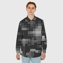 Рубашка с принтом Pixel art - abstraction для любого человека, вид спереди №2. Цвет основы: белый