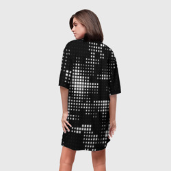 Платье с принтом Pixel art - abstraction для женщины, вид на модели сзади №2. Цвет основы: белый