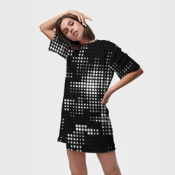 Платье с принтом Pixel art - abstraction для женщины, вид на модели спереди №2. Цвет основы: белый