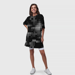Платье с принтом Pixel art - abstraction для женщины, вид на модели спереди №3. Цвет основы: белый