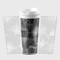 Термокружка с принтом Pixel art - abstraction для любого человека, вид спереди №2. Цвет основы: белый