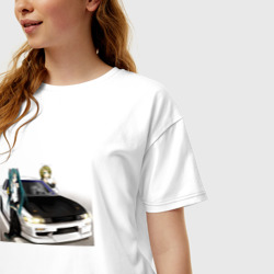 Женская футболка хлопок Oversize Аниме Сильвия - фото 2