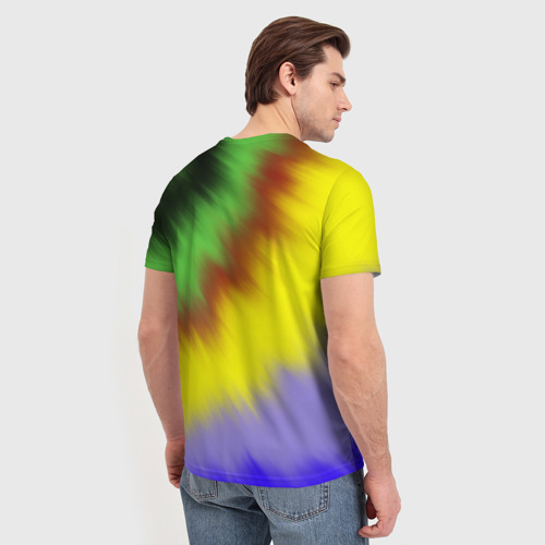 Мужская футболка 3D с принтом Яркий Тай-Дай, вид сзади #2