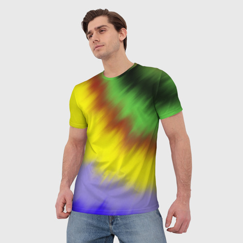 Мужская футболка 3D с принтом Яркий Тай-Дай, фото на моделе #1